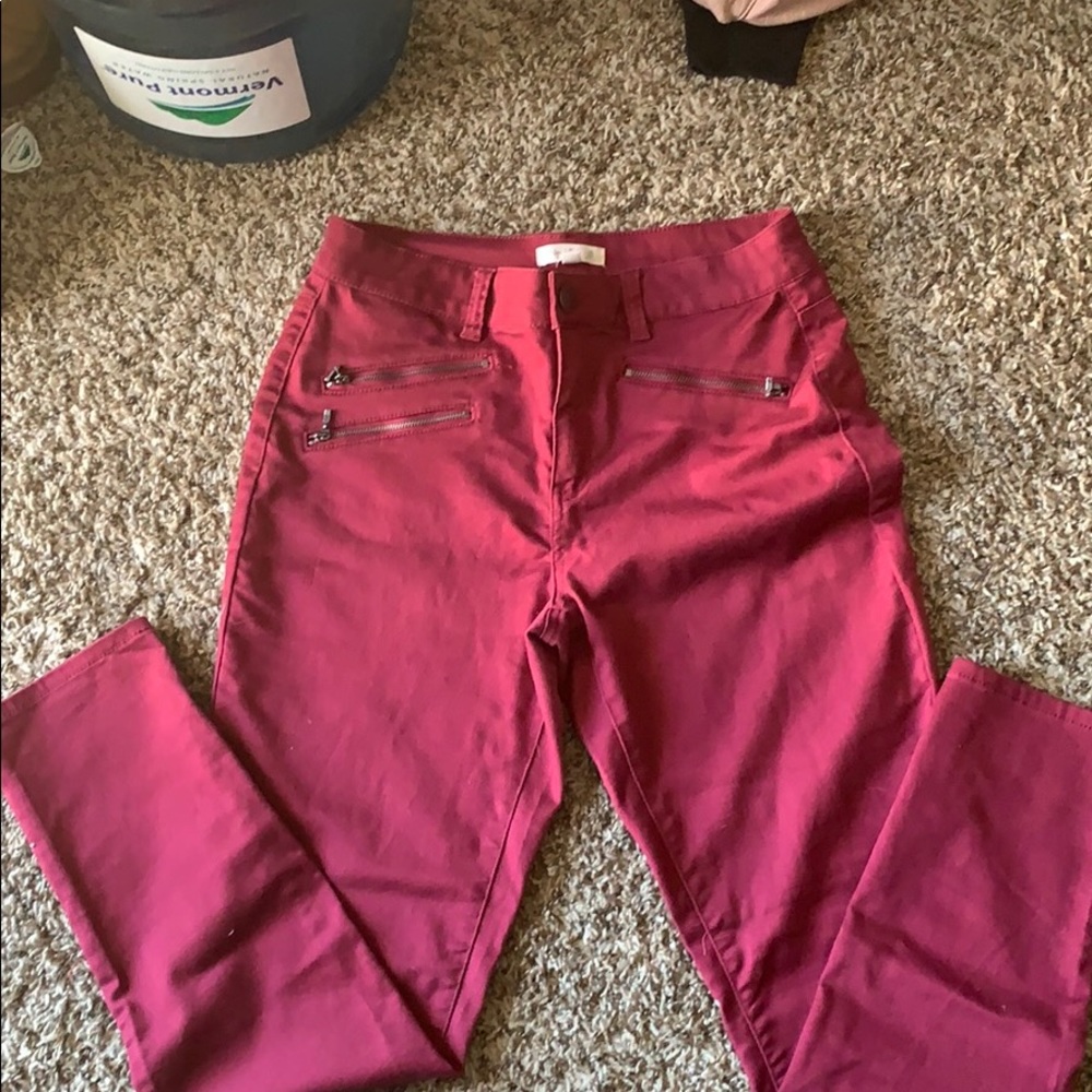 Women’s burgundy skinny pants. Size 11 , stretch